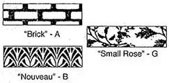 DSG-6A Green Brick, DSG-6-B Silver Nouveau and DSG-11-g Green Small Rose Luster Decal Sheets